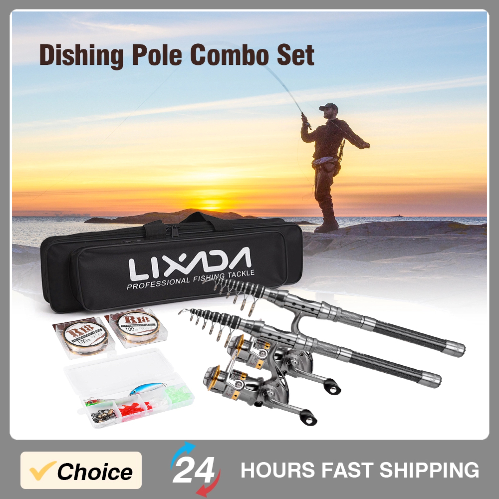 Fishing Rod Carbon Fiber - Fishing Pole Combo Set 2Pcs Rod