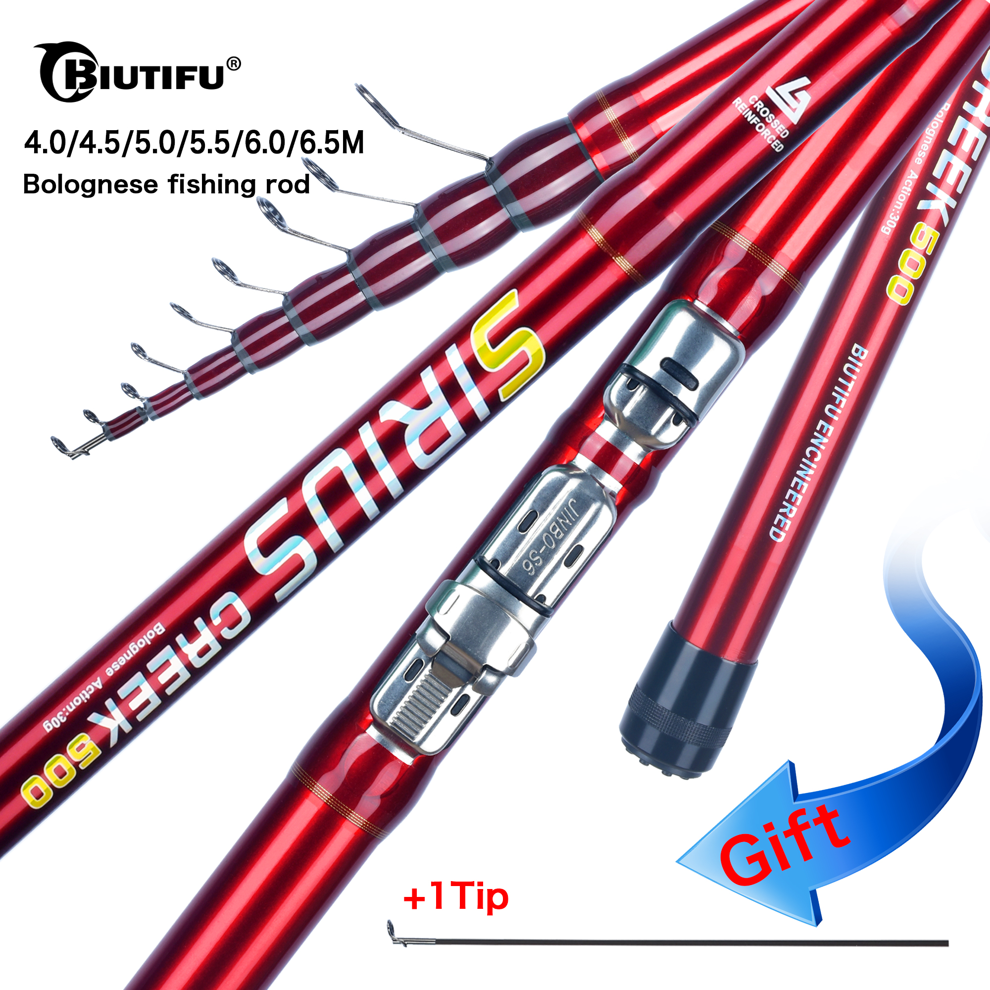 Fishing Rod Surf - BIUTIFU Telescopic Bolognese Fishing Rods 4.0/4.5/5/6.0/6.5m