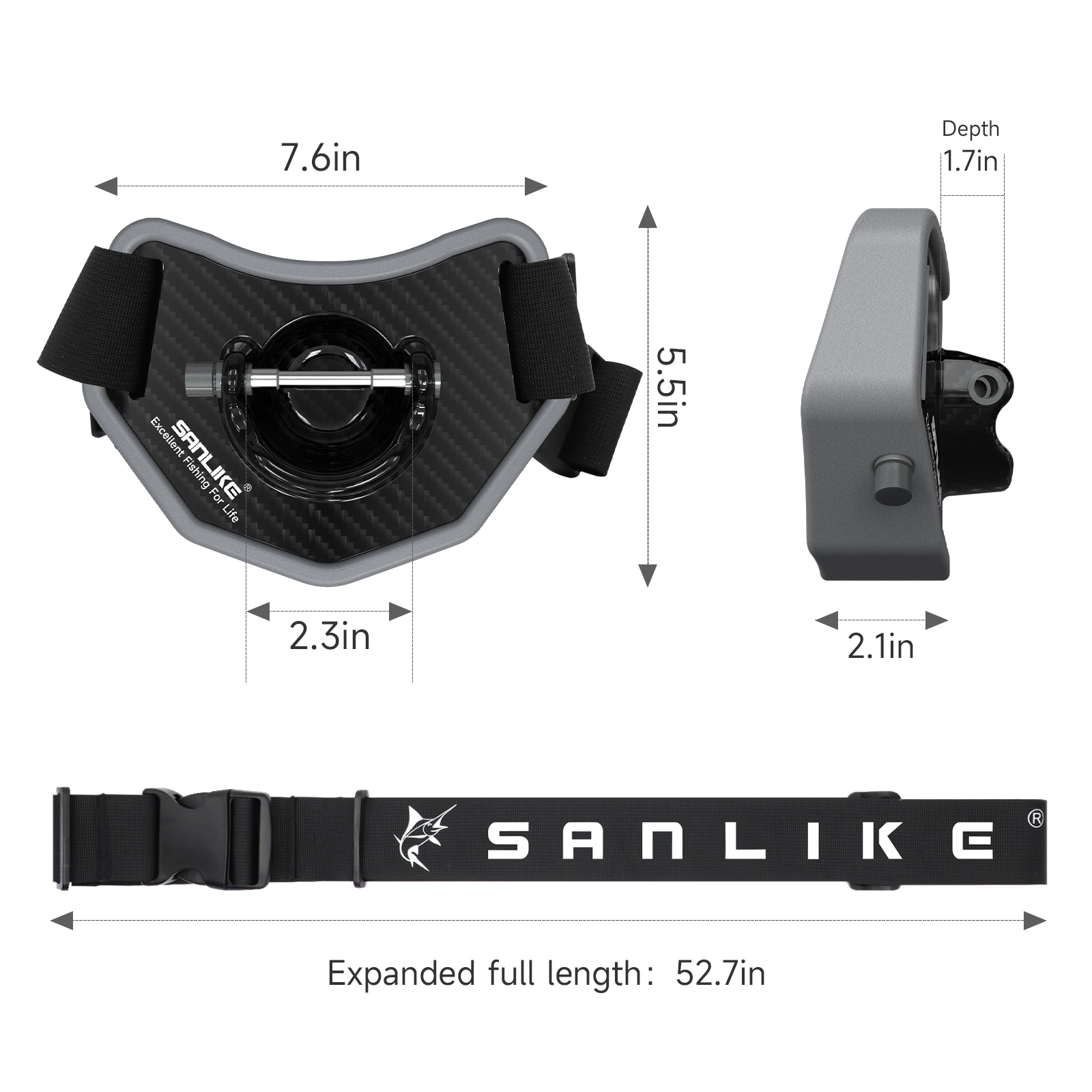 SANLIKE Fishing Fighting Belt  – Fishing Rod Carbon Fiber recenzja i cena
