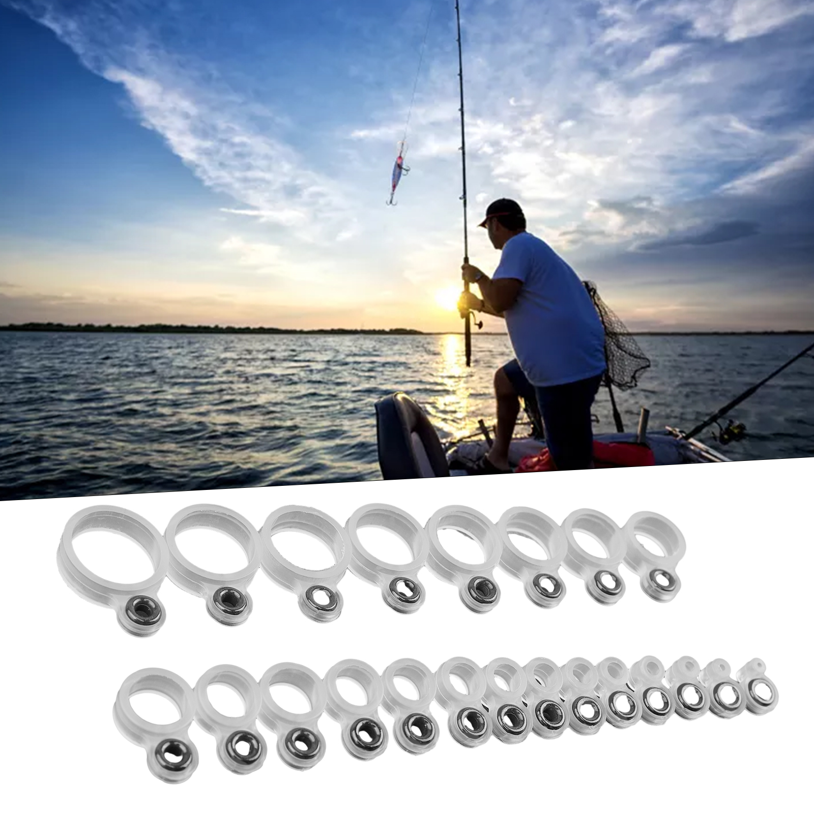 14/22Pcs Fishing Rod Eyelet Re – Fishing Rod Guide Replacement recenzja i cena