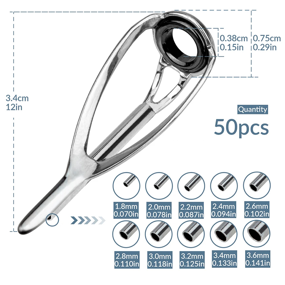 THKFISH 50pcs Fishing Rod Guid – Fishing Rod Tip Replacement recenzja i cena