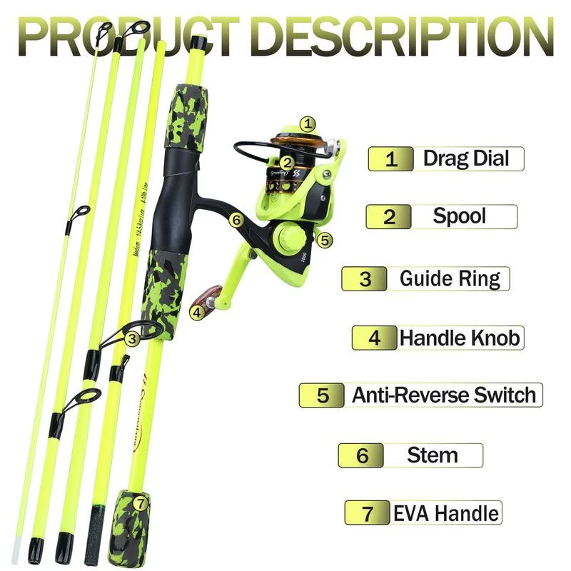 Sougayilang Portable 5 Section – Fishing Rod Combo recenzja i cena
