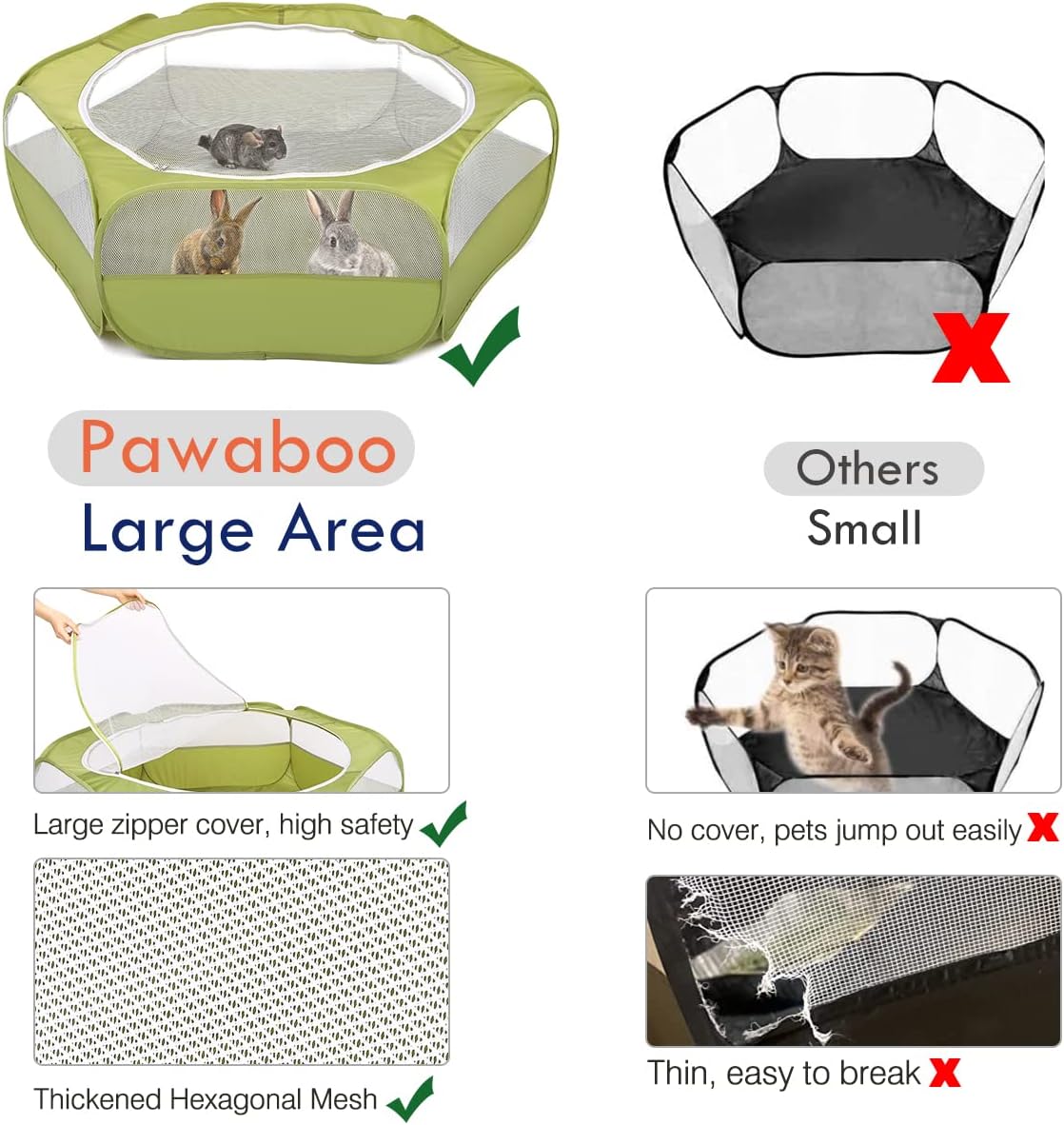 Pawaboo Small Animals Playpen  – Fishing Rod Travel recenzja i cena